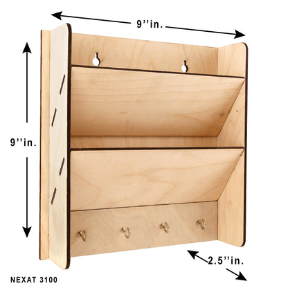 Wooden Mail Box with Key Holder – Functional & Space-Saving Design