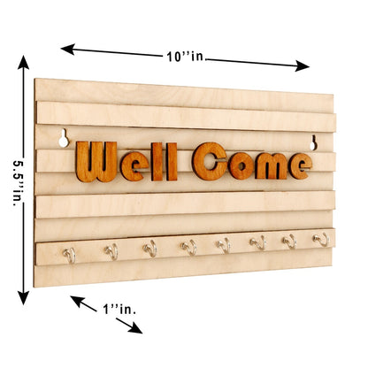 Wooden Welcome Key Holder – Functional & Space-Saving Design - Home-Office-Farm-Decor