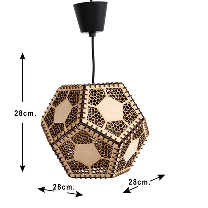 Handcrafted Wooden Ceiling Lamp – Rustic Elegant Hanging Light for Living & Dining Spaces
