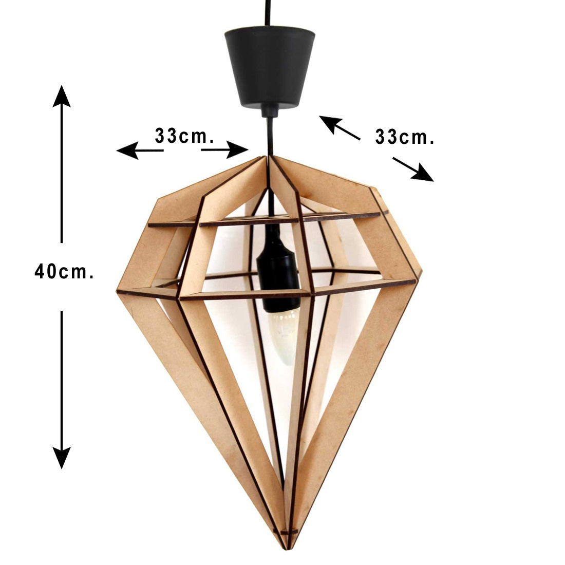 Handcrafted Wooden Ceiling Lamp – Rustic Elegant Hanging Light for Living & Dining Spaces