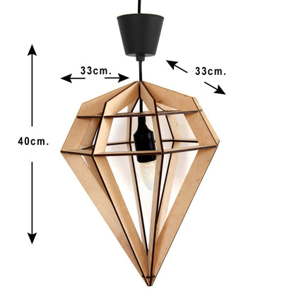 Handcrafted Wooden Ceiling Lamp – Rustic Elegant Hanging Light for Living & Dining Spaces