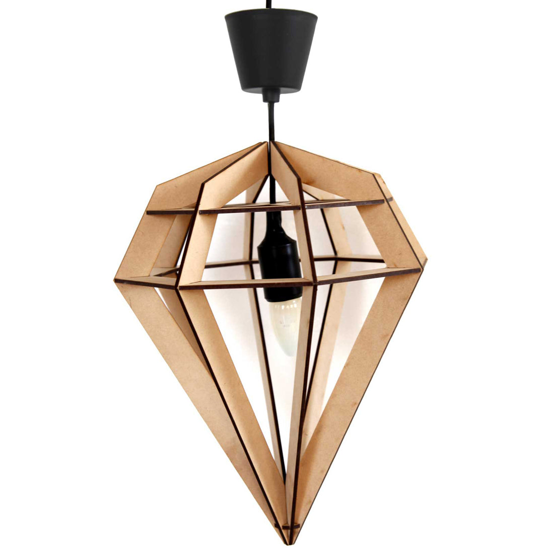 Handcrafted Wooden Ceiling Lamp – Rustic Elegant Hanging Light for Living & Dining Spaces