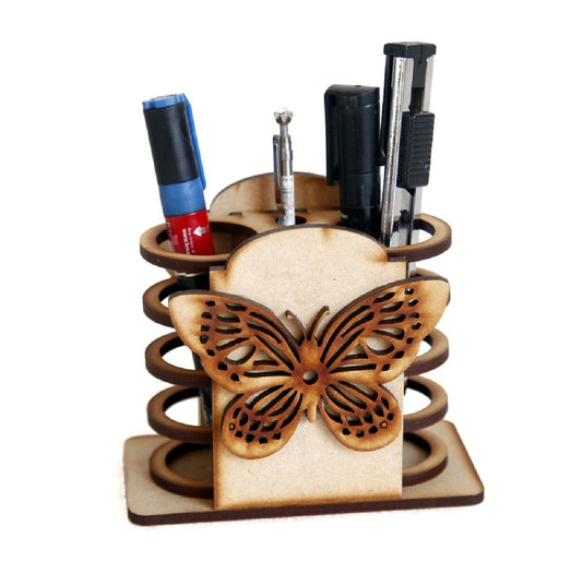 Elegant Wooden Desk Organizer Collection: Storage Box & Spiral Pen Holder