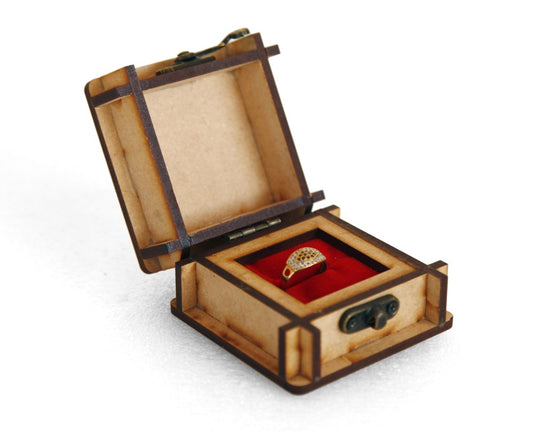 Wooden Beautiful Jewellery Box Ring Box | Handmade Attractive Design Ring Box Jewelry Wooden Presentation Box Case for Proposal Engagement Wedding Ceremony Birthday Gift
