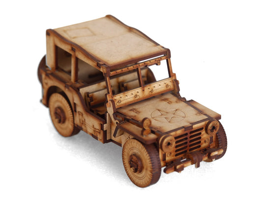 Handcrafted Wooden Military Jeep – Stylish Showpiece & Collectible