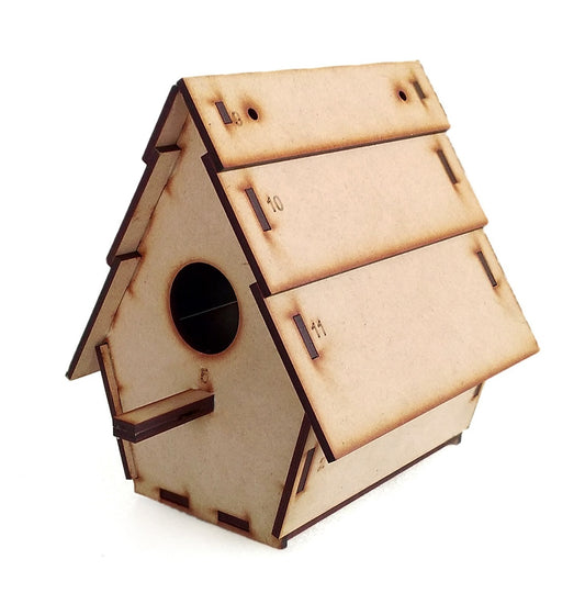 Handcrafted Pine Wood Bird Nesting Box – Wall-Mountable Garden Bird House