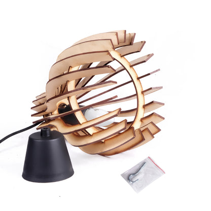 Handcrafted Wooden Ceiling Lamp – Rustic Elegant Hanging Light for Living & Dining Spaces