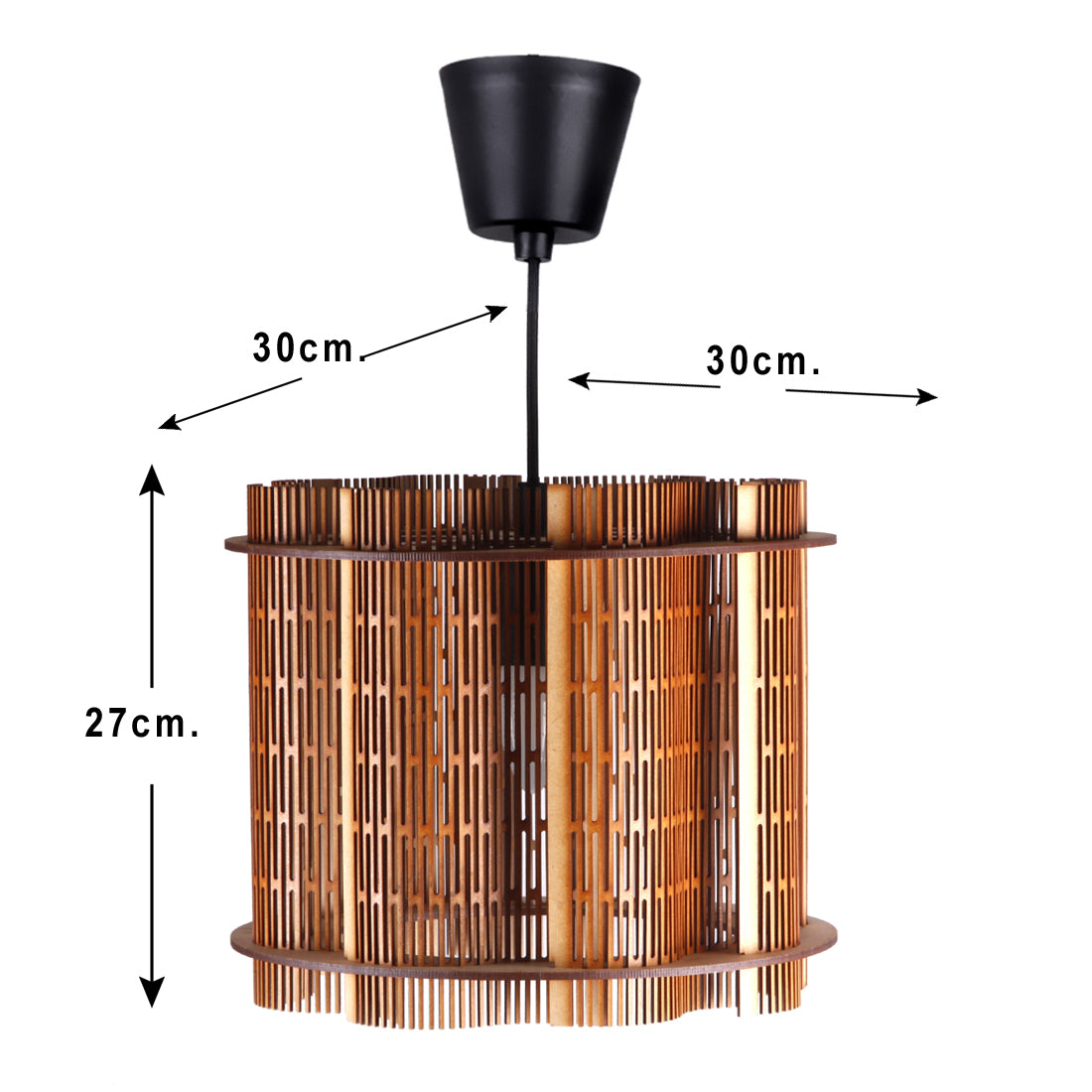 Handcrafted Wooden Ceiling Lamp – Rustic Elegant Hanging Light for Living & Dining Spaces