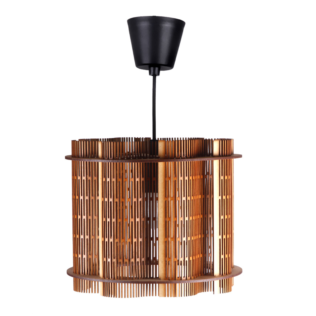 Handcrafted Wooden Ceiling Lamp – Rustic Elegant Hanging Light for Living & Dining Spaces
