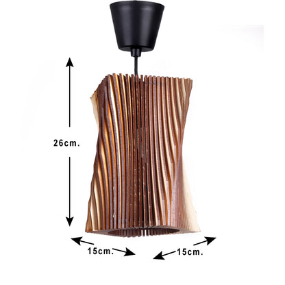 Handcrafted Wooden Ceiling Lamp – Rustic Elegant Hanging Light for Living & Dining Spaces