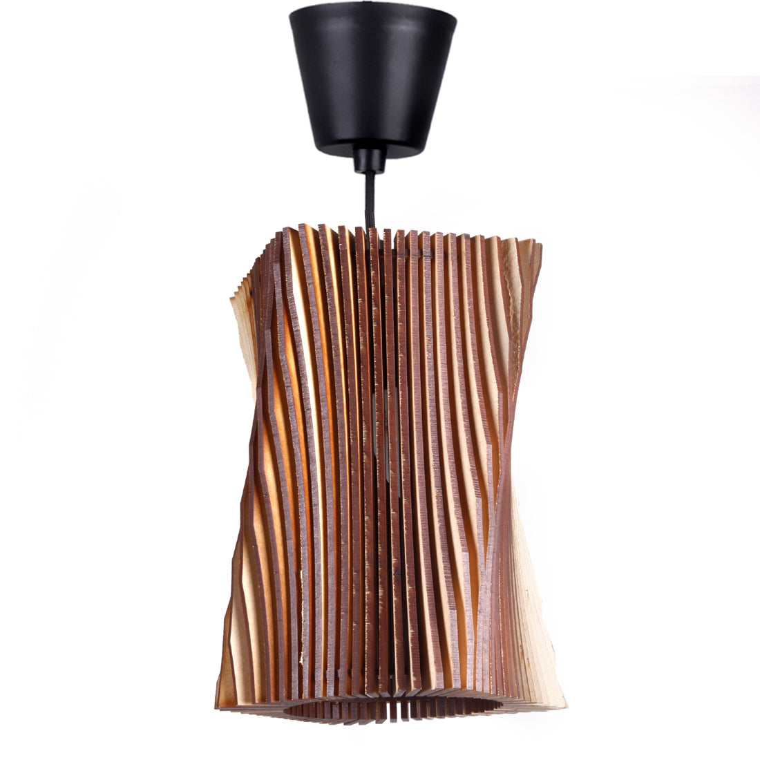 Handcrafted Wooden Ceiling Lamp – Rustic Elegant Hanging Light for Living & Dining Spaces