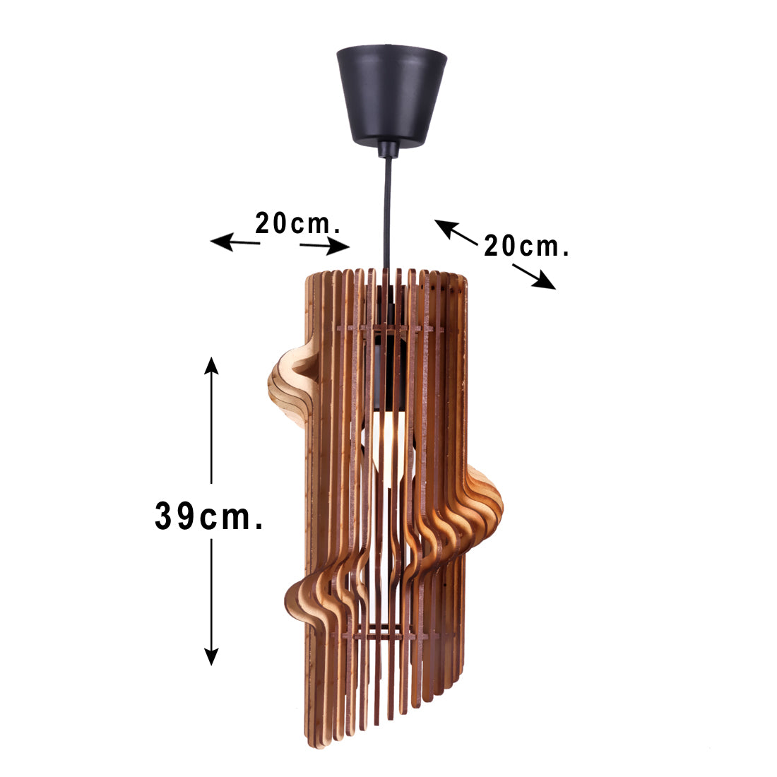Handcrafted Wooden Ceiling Lamp – Rustic Elegant Hanging Light for Living & Dining Spaces