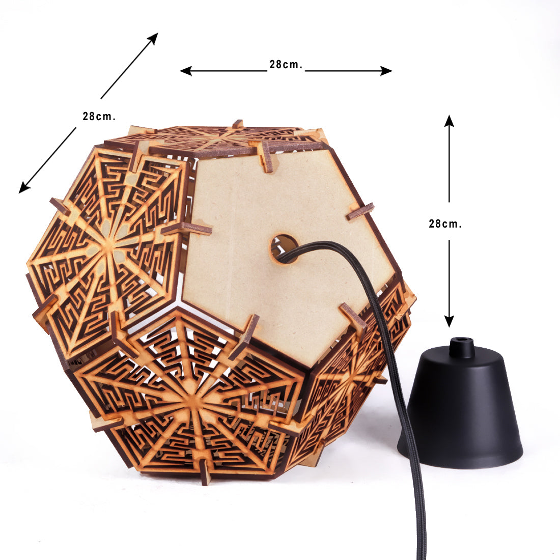 Handcrafted Wooden Ceiling Lamp – Rustic Elegant Hanging Light for Living & Dining Spaces