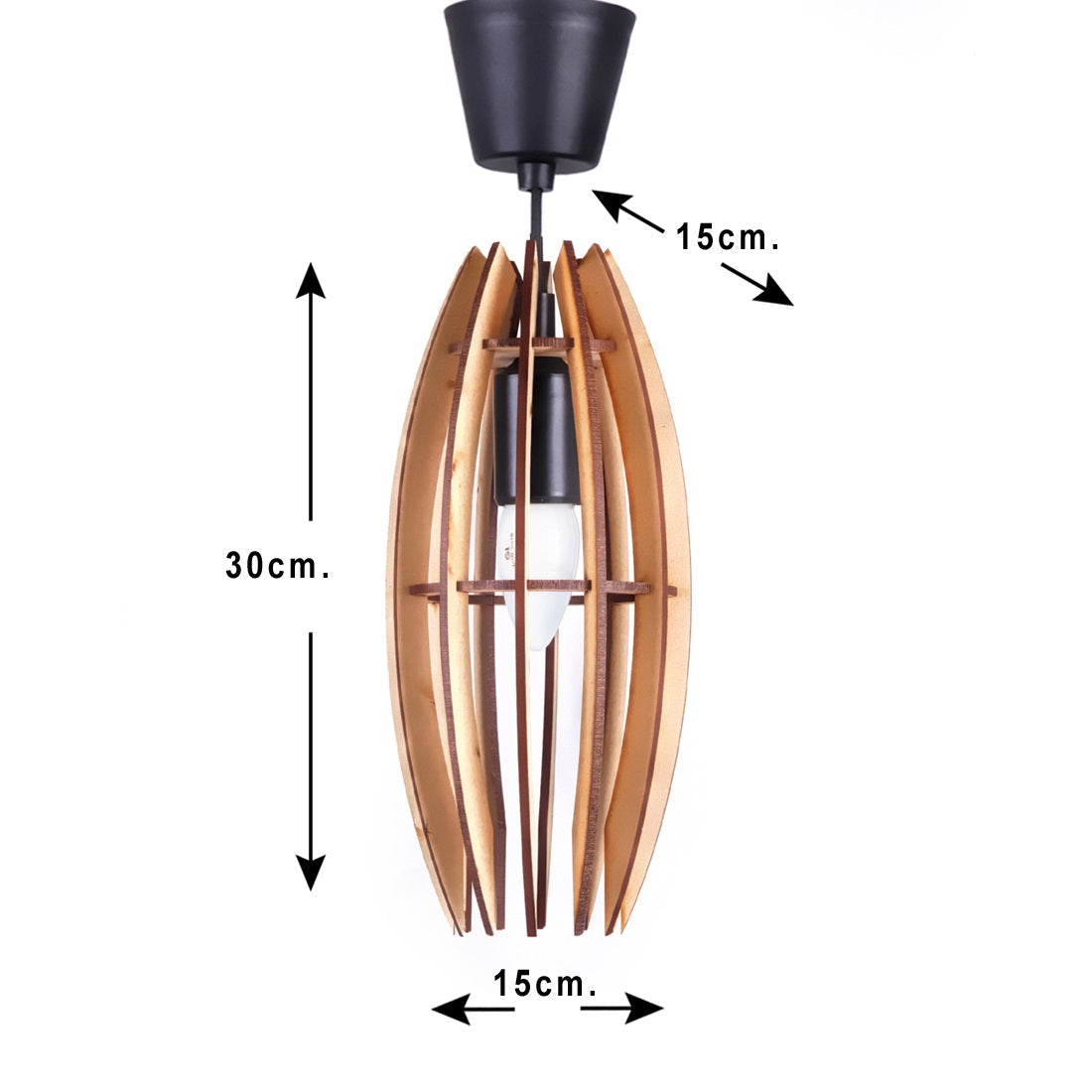 Handcrafted Wooden Ceiling Lamp – Rustic Elegant Hanging Light for Living & Dining Spaces