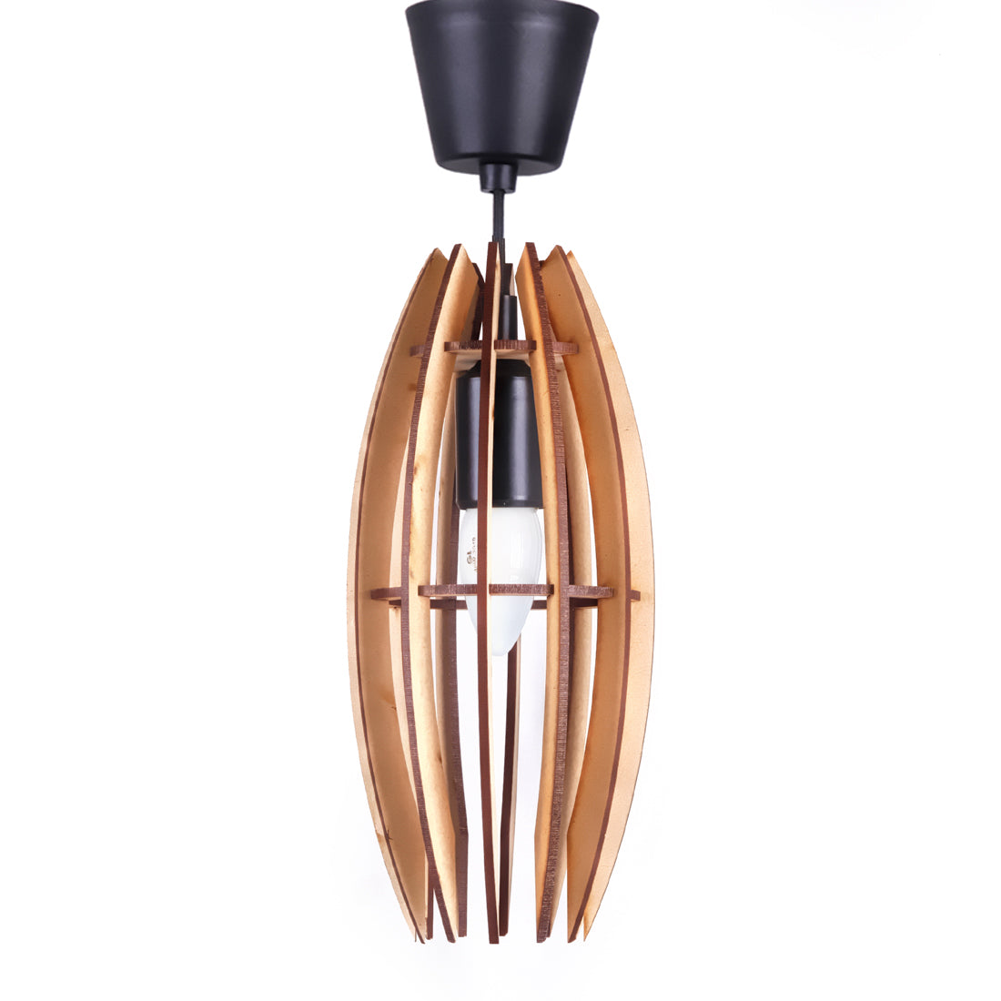Handcrafted Wooden Ceiling Lamp – Rustic Elegant Hanging Light for Living & Dining Spaces