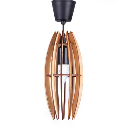 Handcrafted Wooden Ceiling Lamp – Rustic Elegant Hanging Light for Living & Dining Spaces