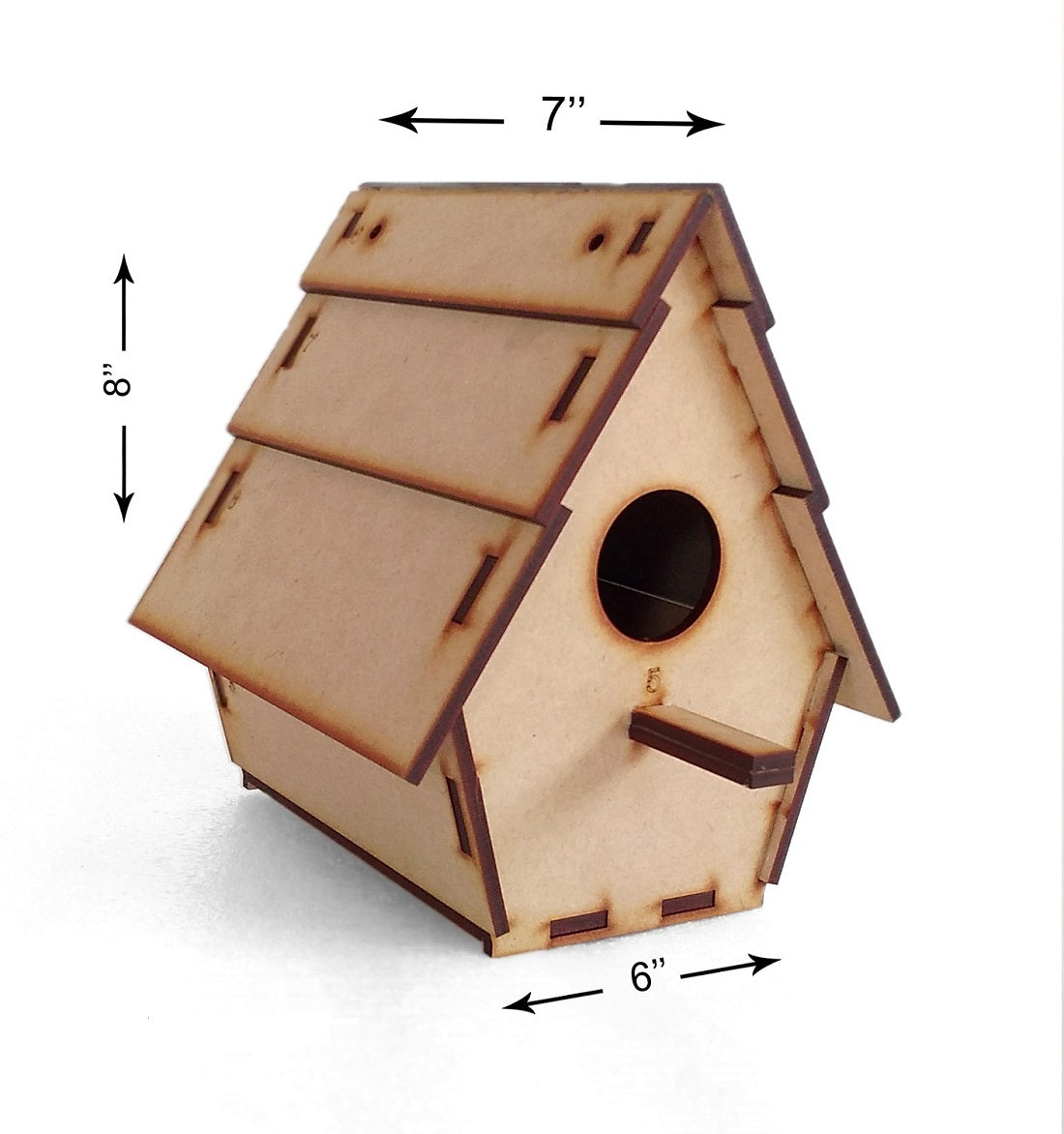 Handcrafted Pine Wood Bird Nesting Box – Wall-Mountable Garden Bird House