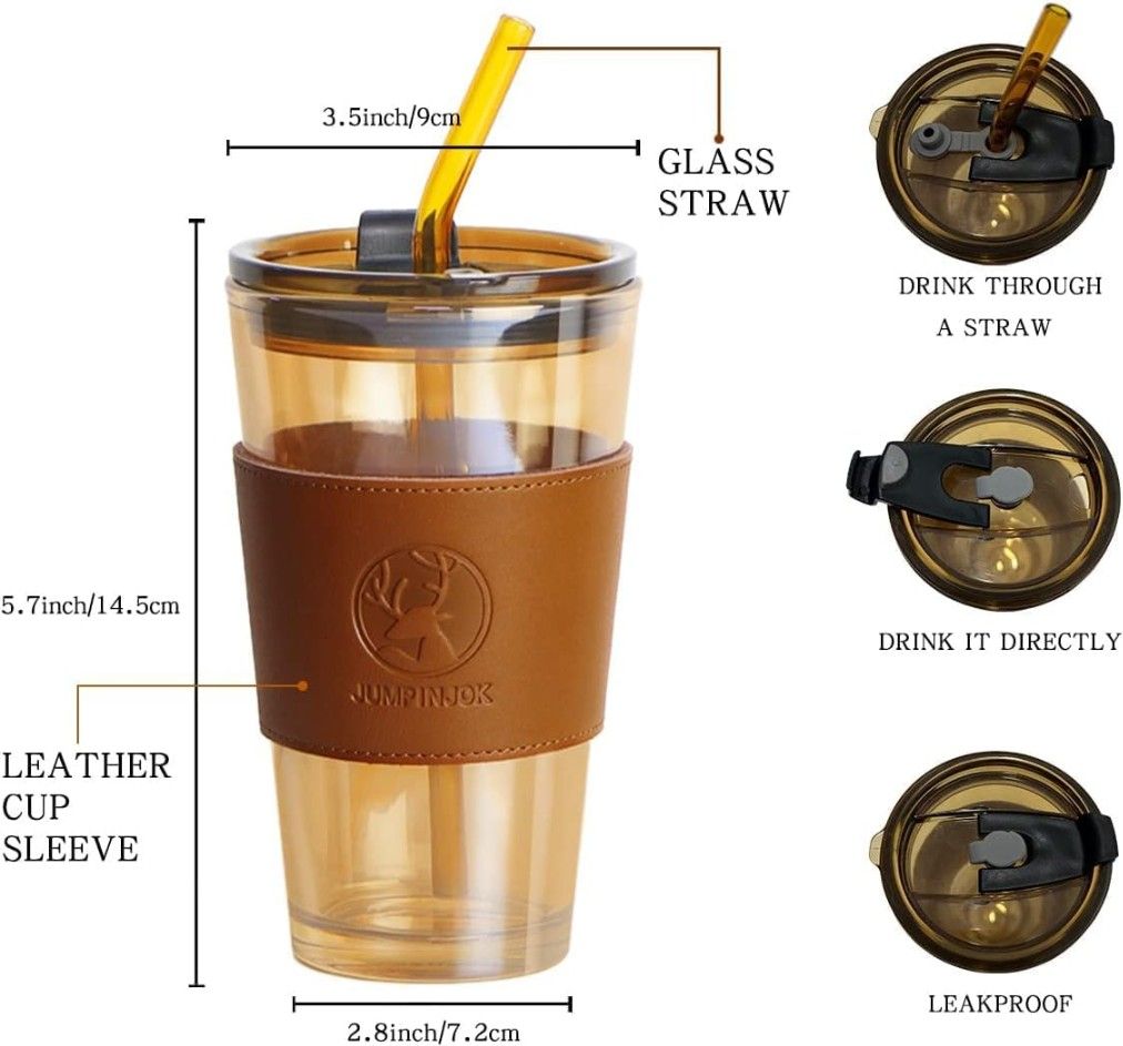 Portable Straw Glass Cup