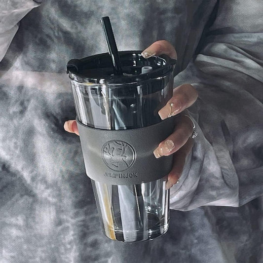 Portable Straw Glass Cup