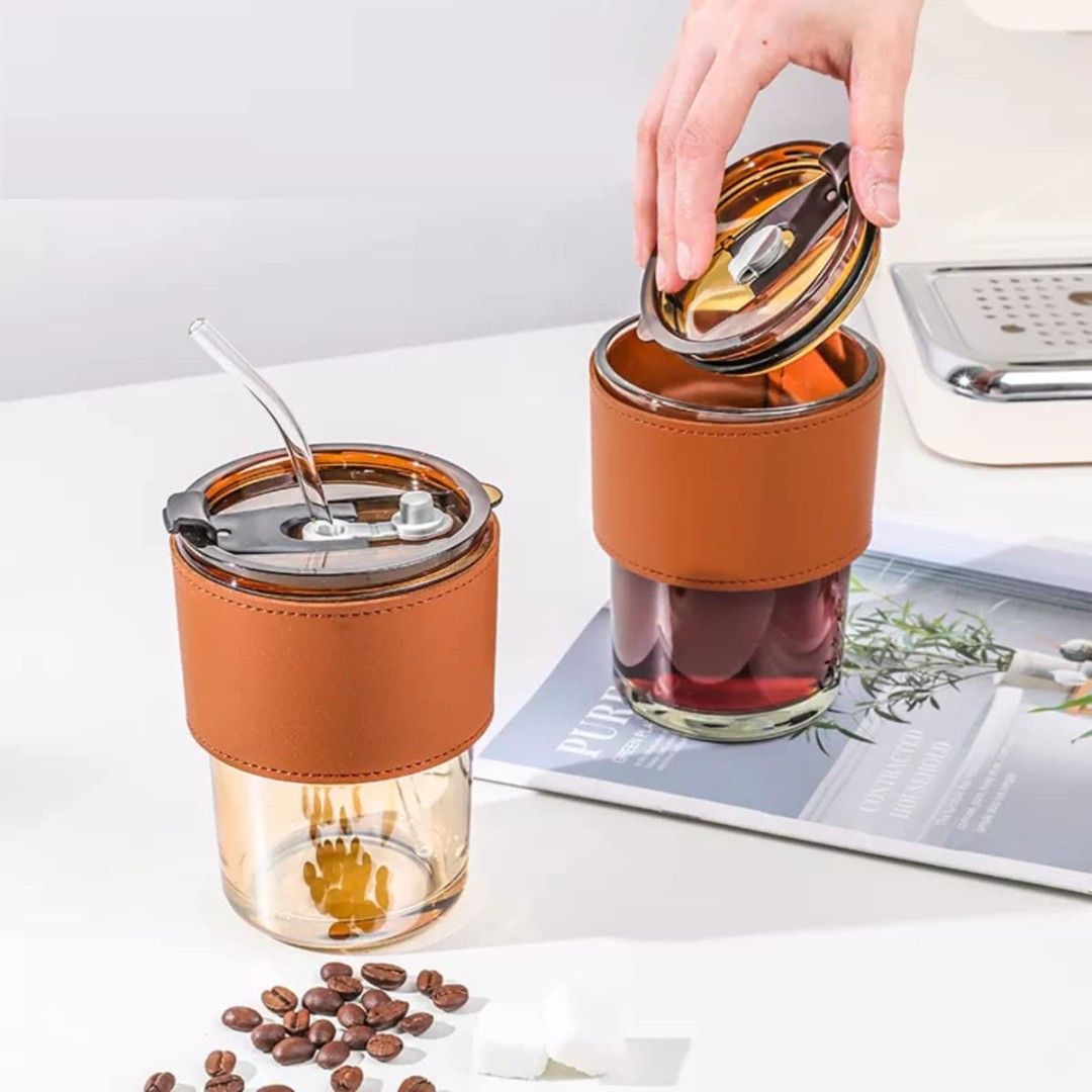 Portable Straw Glass Cup