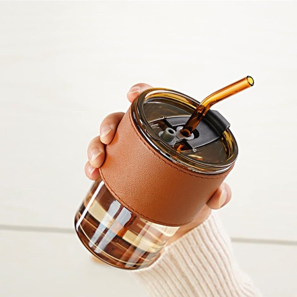 Portable Straw Glass Cup