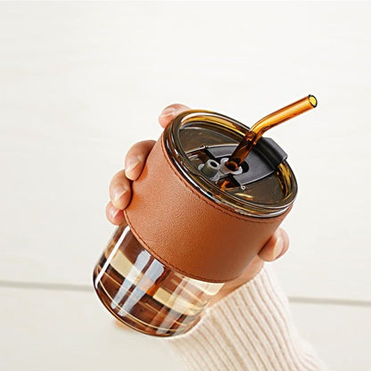 Portable Straw Glass Cup