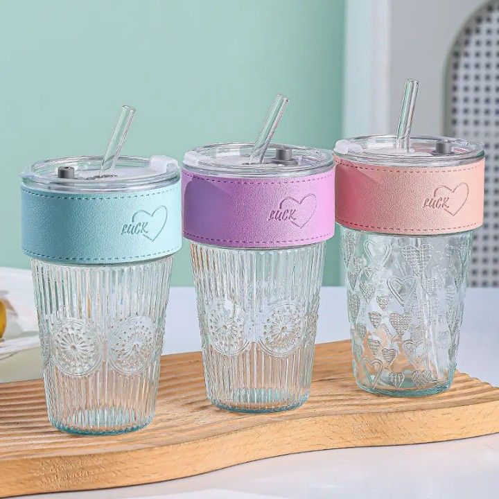 Portable Straw Glass Cup
