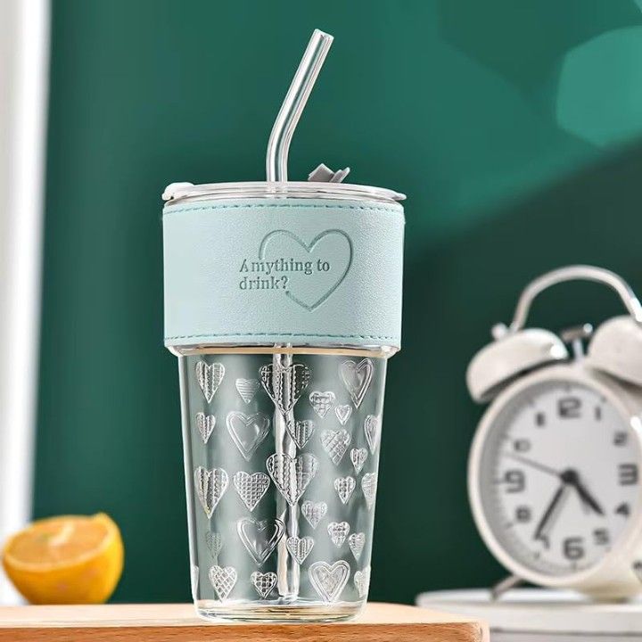 Portable Straw Glass Cup