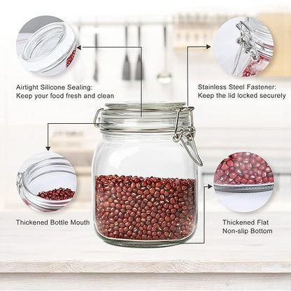 Glass Storage Jars with Airtight Lids