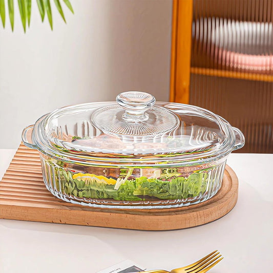Borosilicate Glass Serving Bowl with Lid