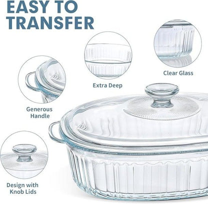 Borosilicate Glass Serving Bowl with Lid