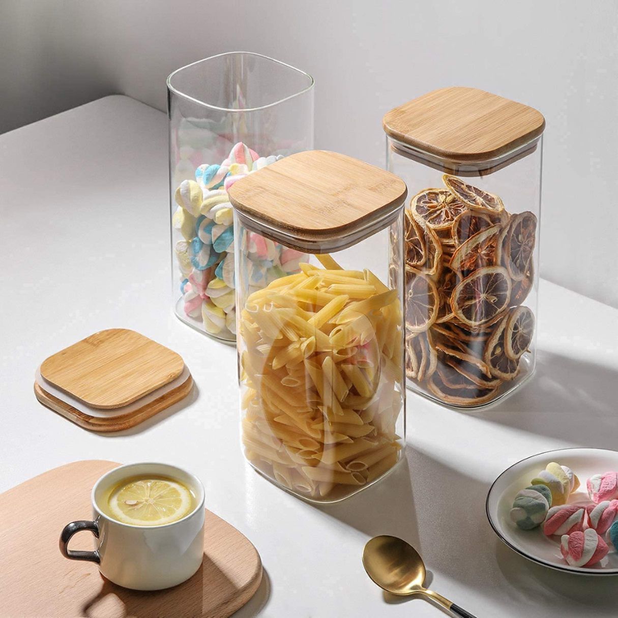 Glass Storage Jars with Airtight Lids