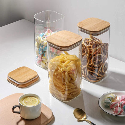 Glass Storage Jars with Airtight Lids