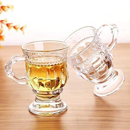 Set of 6 Premium Latte Glasses with Handle