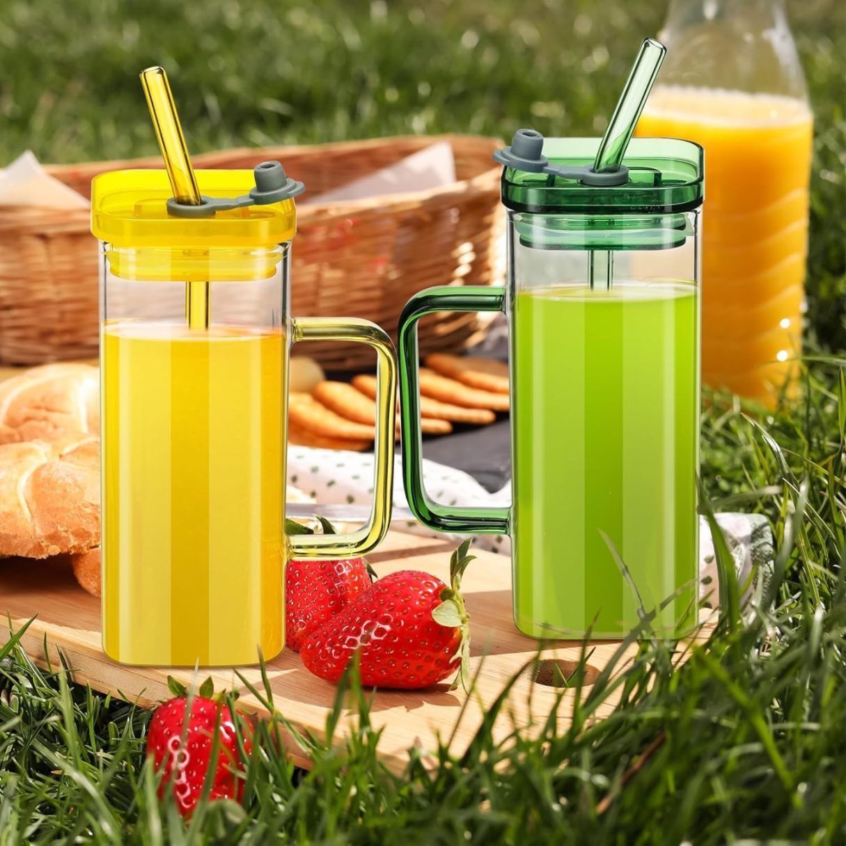 Portable Straw Glass Cup