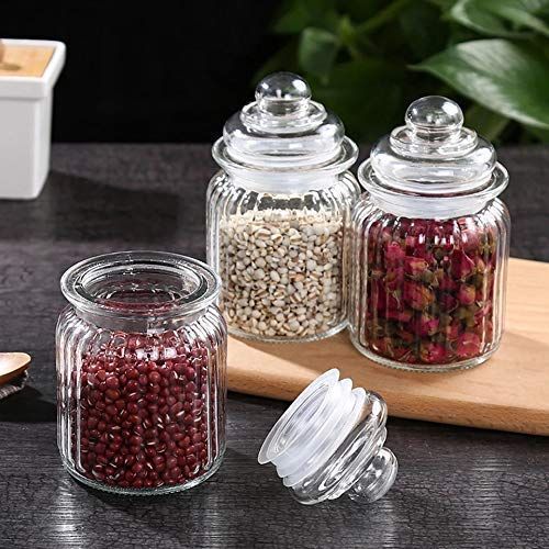 Glass Storage Jars with Airtight Lids