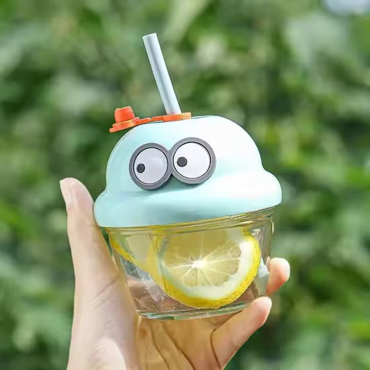 Portable Silicone Straw Glass Cup