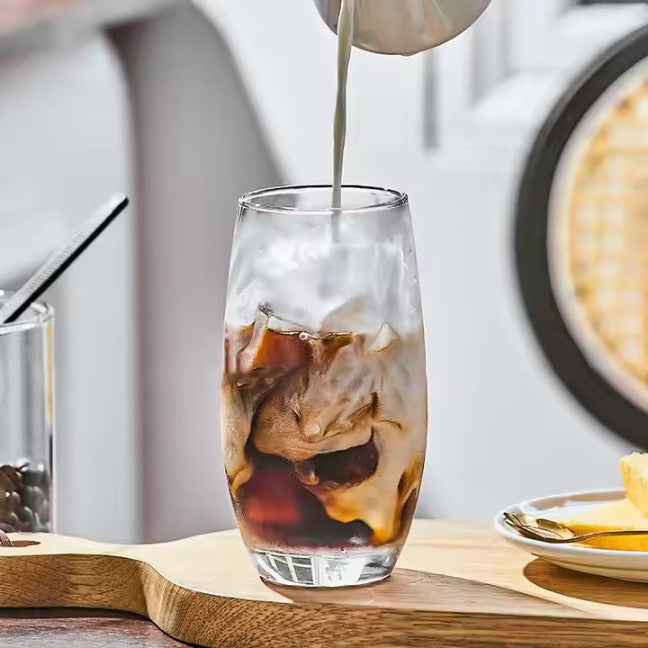 Premium Water & Juice Glass 6 PCS Set Crystal Clear Medium Tumblers, Dishwasher Safe