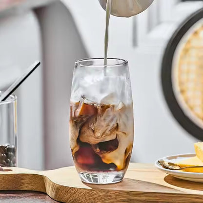 Premium Water & Juice Glass 6 PCS Set Crystal Clear Medium Tumblers, Dishwasher Safe