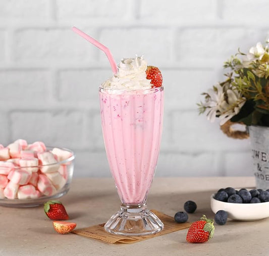 Set of 6 Vintage 340ml Milkshake Glasses
