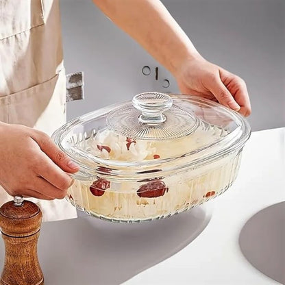 Borosilicate Glass Serving Bowl with Lid