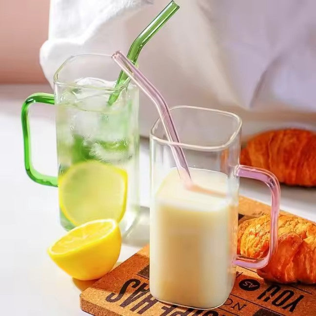 Multipurpose Glass Mug Set with Handle