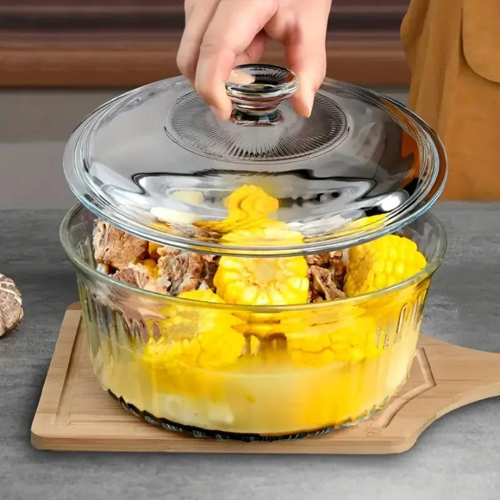 Borosilicate Glass Serving Bowl with Lid
