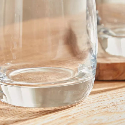 Premium Water & Juice Glass 6 PCS Set Crystal Clear Medium Tumblers, Dishwasher Safe