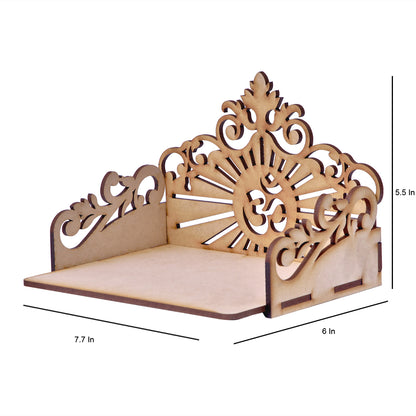 Elegant Wooden Mandir for Home – Wall Mounted Temple & Puja Set