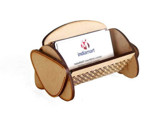 Wooden Bench-Style Card Holder – Unique Desk Accessory