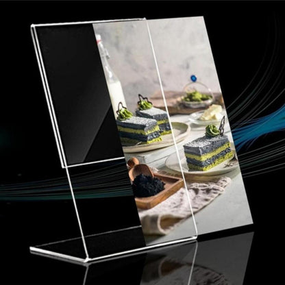 Acrylic Sign Holder 4 x 6 – Slant Back Self-Standing Display Frame for A6 Paper, Photos & Announcements