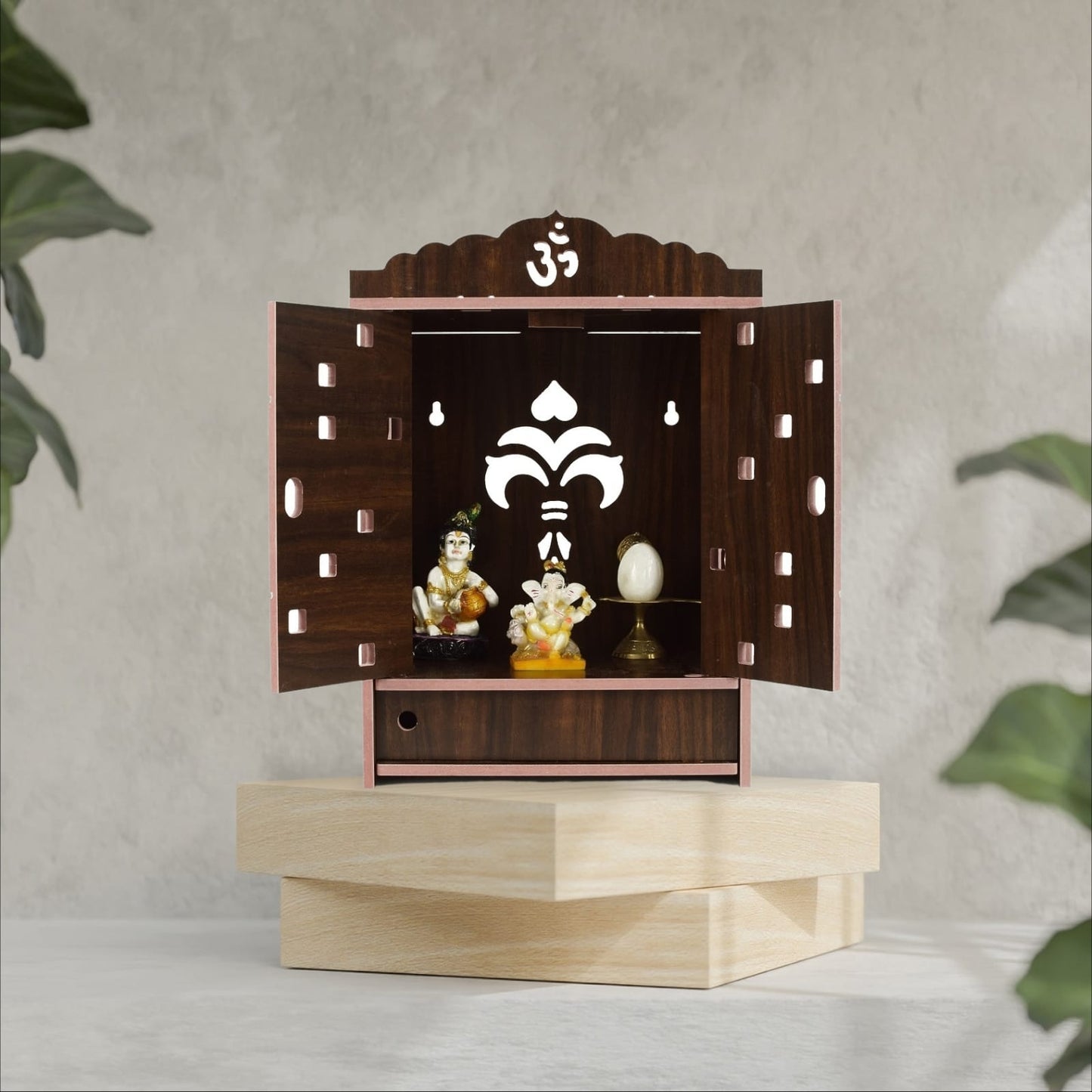 Premium MDF Wooden Wall-Mounted Pooja Mandir – Home Decor & Idols