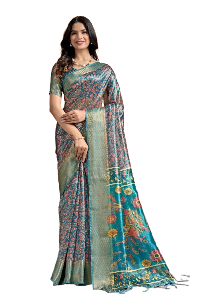 Elegant Soft Silk Saree with Traditional Peacock Pallu