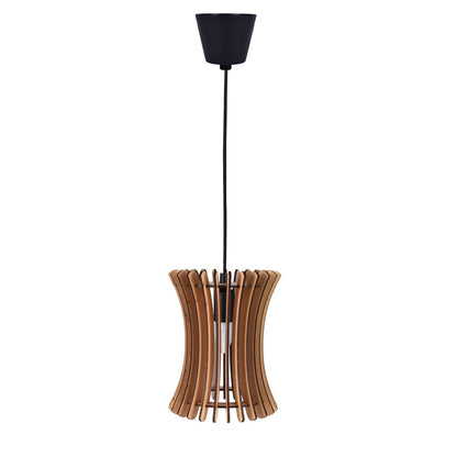 Handcrafted Wooden Ceiling Lamp – Rustic Elegant Hanging Light for Living & Dining Spaces